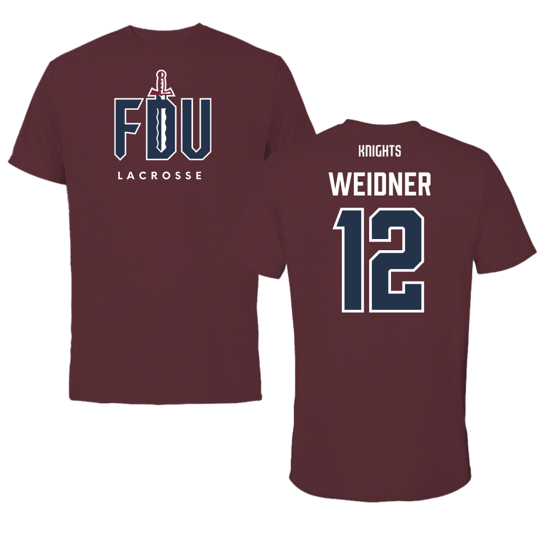 Fairleigh Dickinson University-Metropolitan Campus Lacrosse Maroon Tee - #12 Addie Weidner