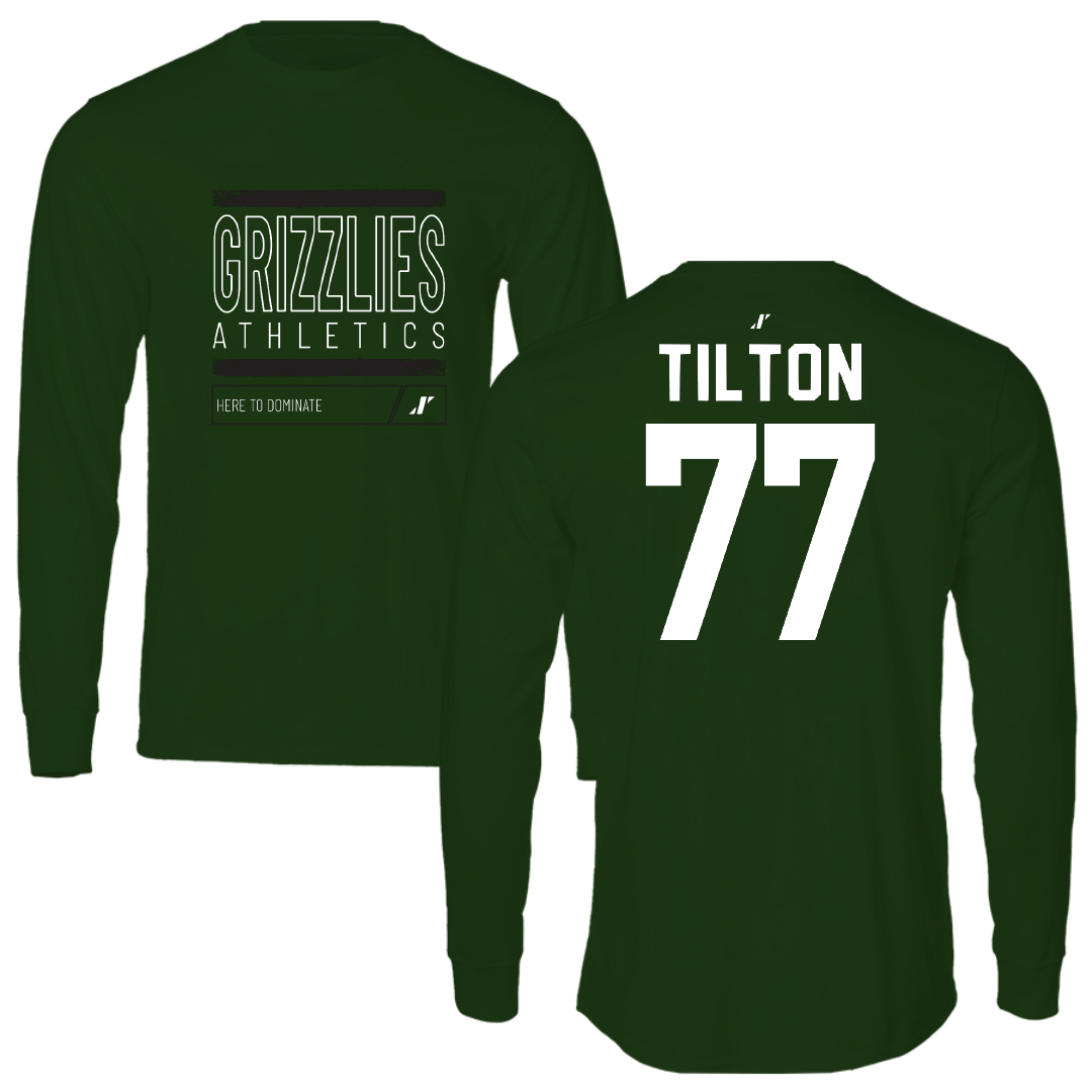 Adams State University Football Forest Green Dominate Long Sleeve - #77 Wyatt Tilton