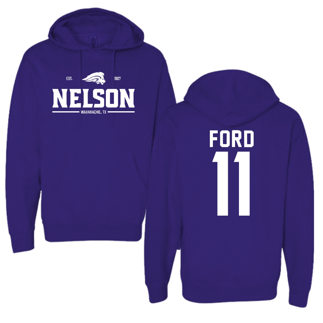 Nelson University Softball Purple General Hoodie - #11 Trista Ford