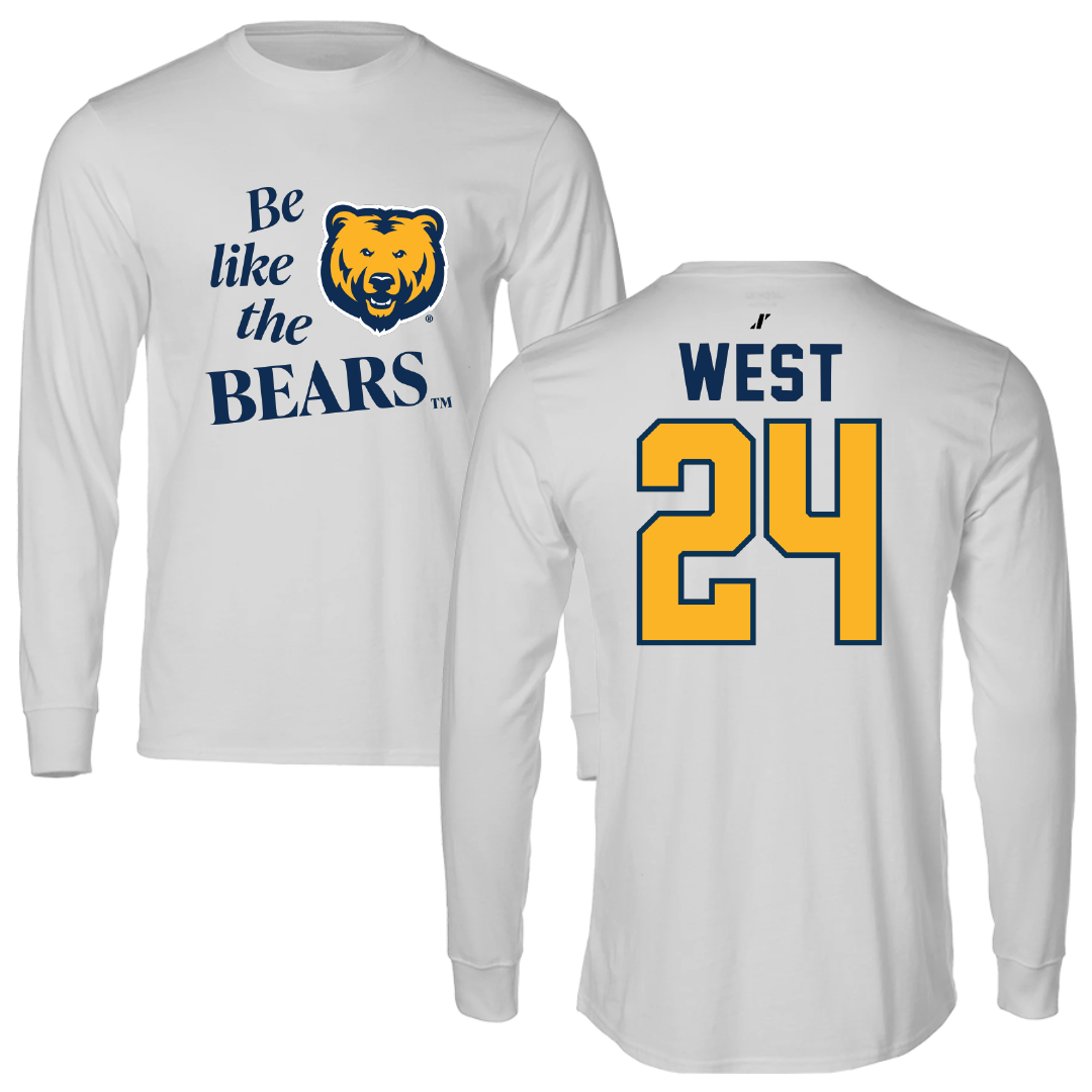 University of Northern Colorado Basketball Light Gray Be Like Us Performance Long Sleeve - #24 Tatum West