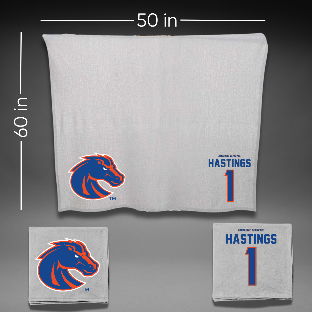 Boise State University Volleyball Gray Blanket - #1 Kendall Hastings