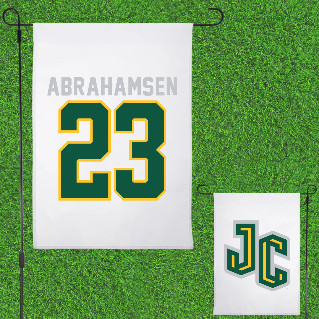 New Jersey City University Baseball White Garden Flag - #23 John Abrahamsen