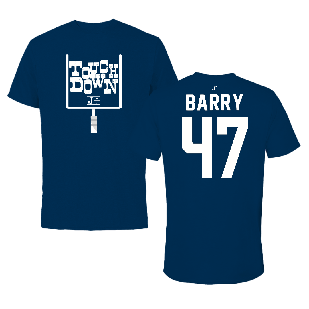 Jackson State University Football Navy Touchdown Performance Tee - #47 Jackson Barry