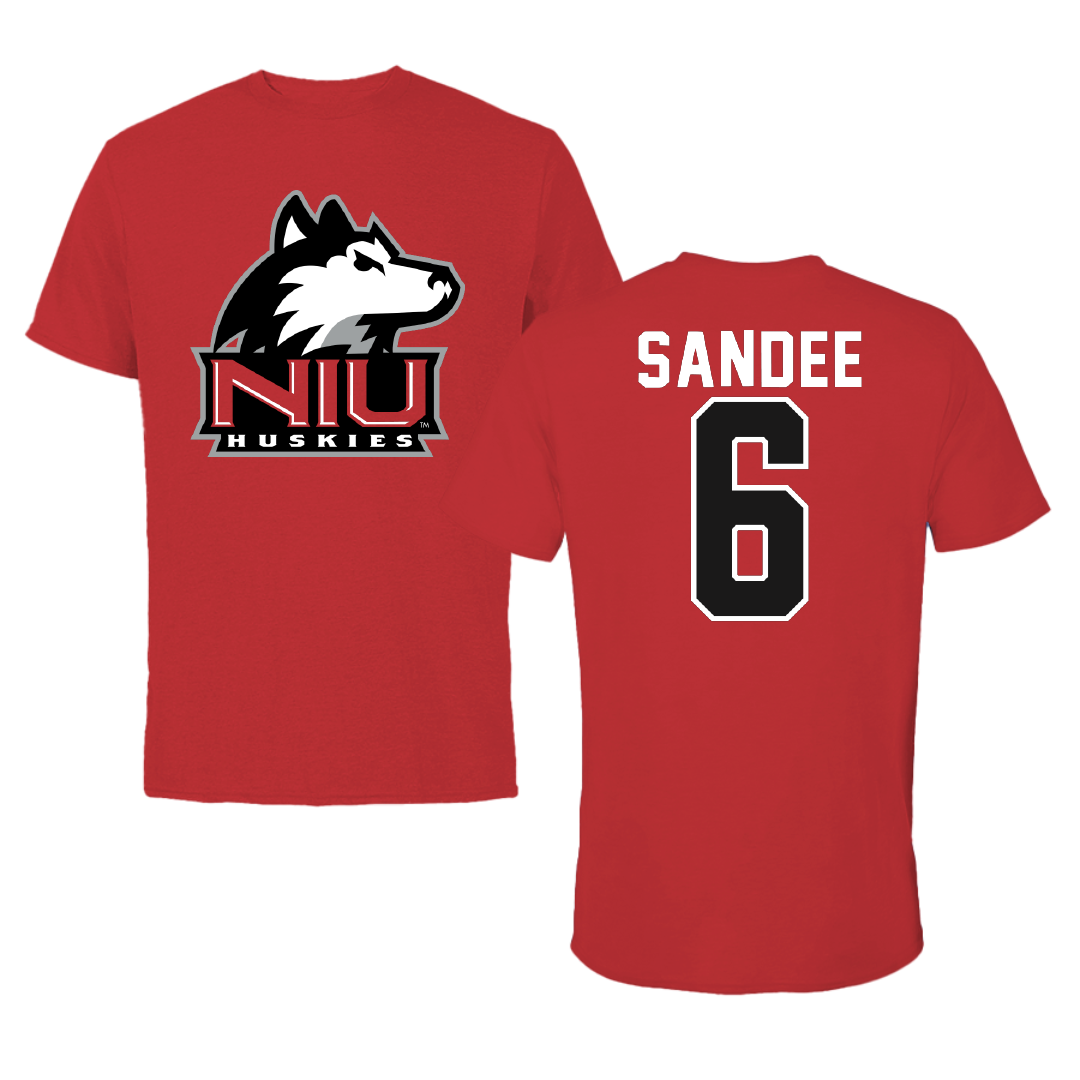Northern Illinois University Baseball Red Performance Tee - #6 Nolan Sandee