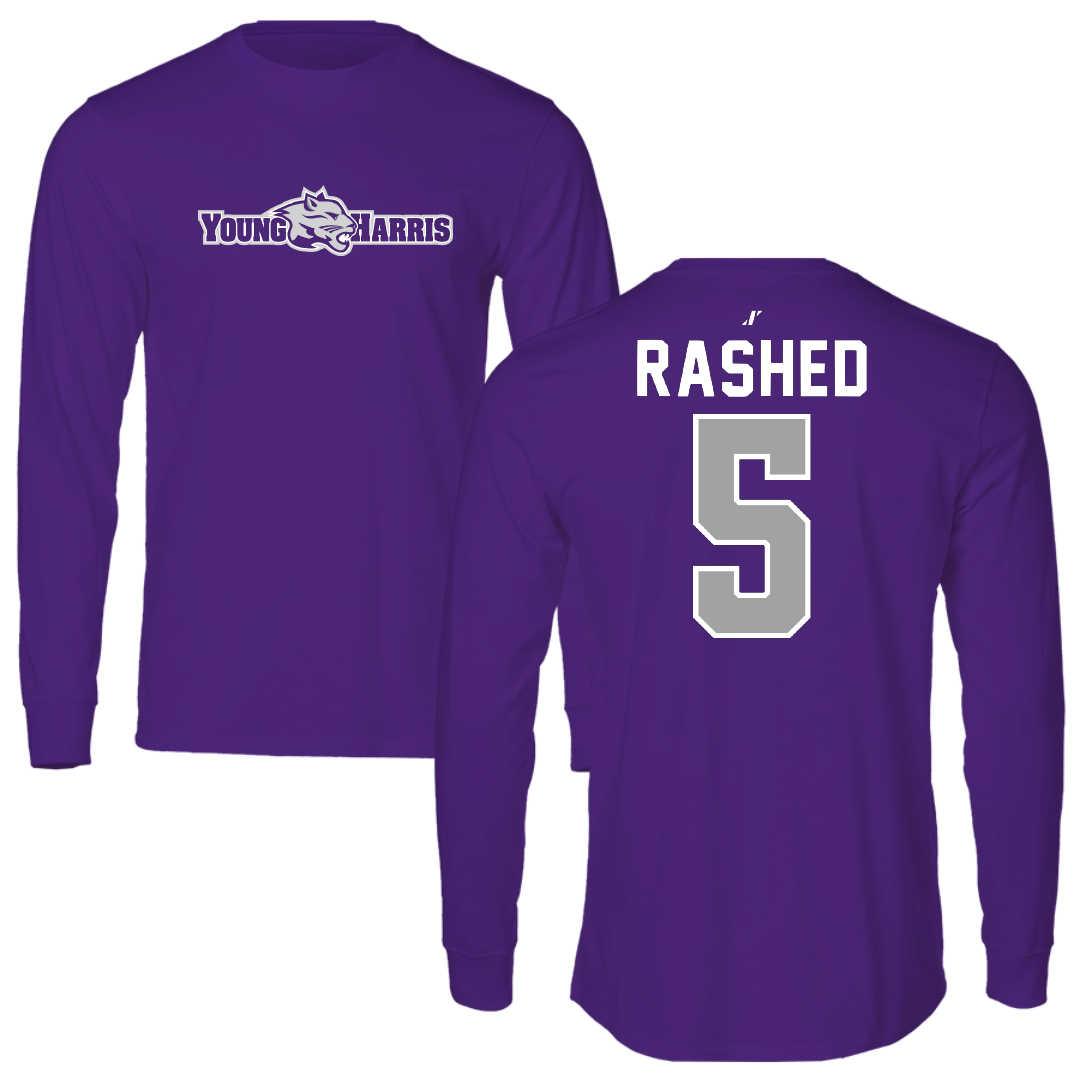 Young Harris College Basketball Purple Performance Long Sleeve - #5 Morgan Rashed