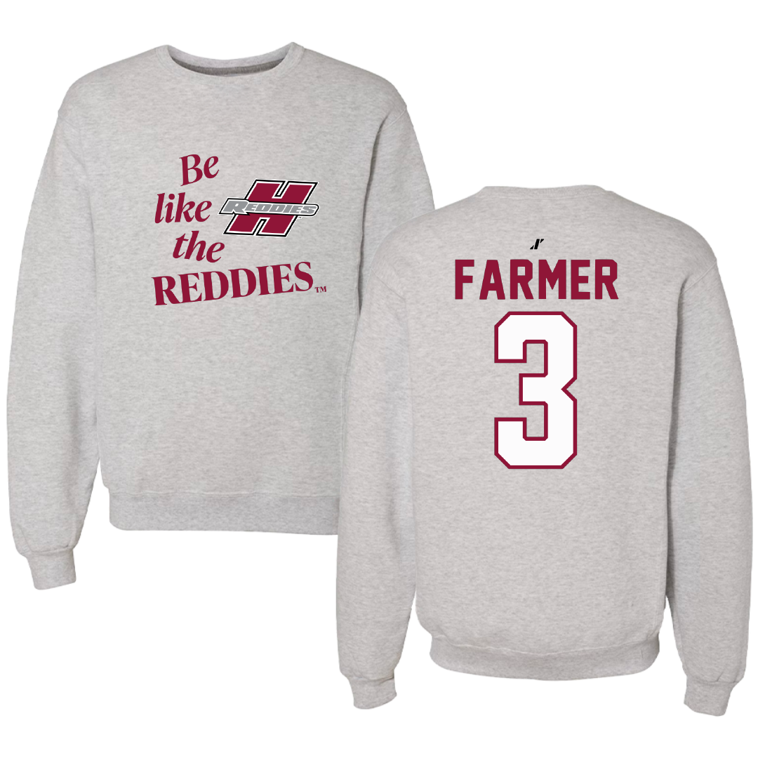 Henderson State University Basketball Light Gray Be Like Us Crewneck - #3 Chase Farmer