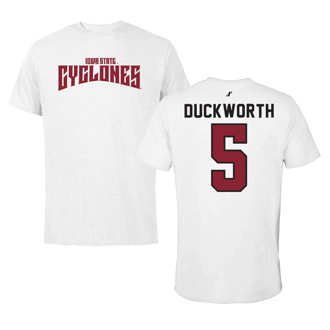 Iowa State University Volleyball White Classic Performance Tee - #5 Maya Duckworth