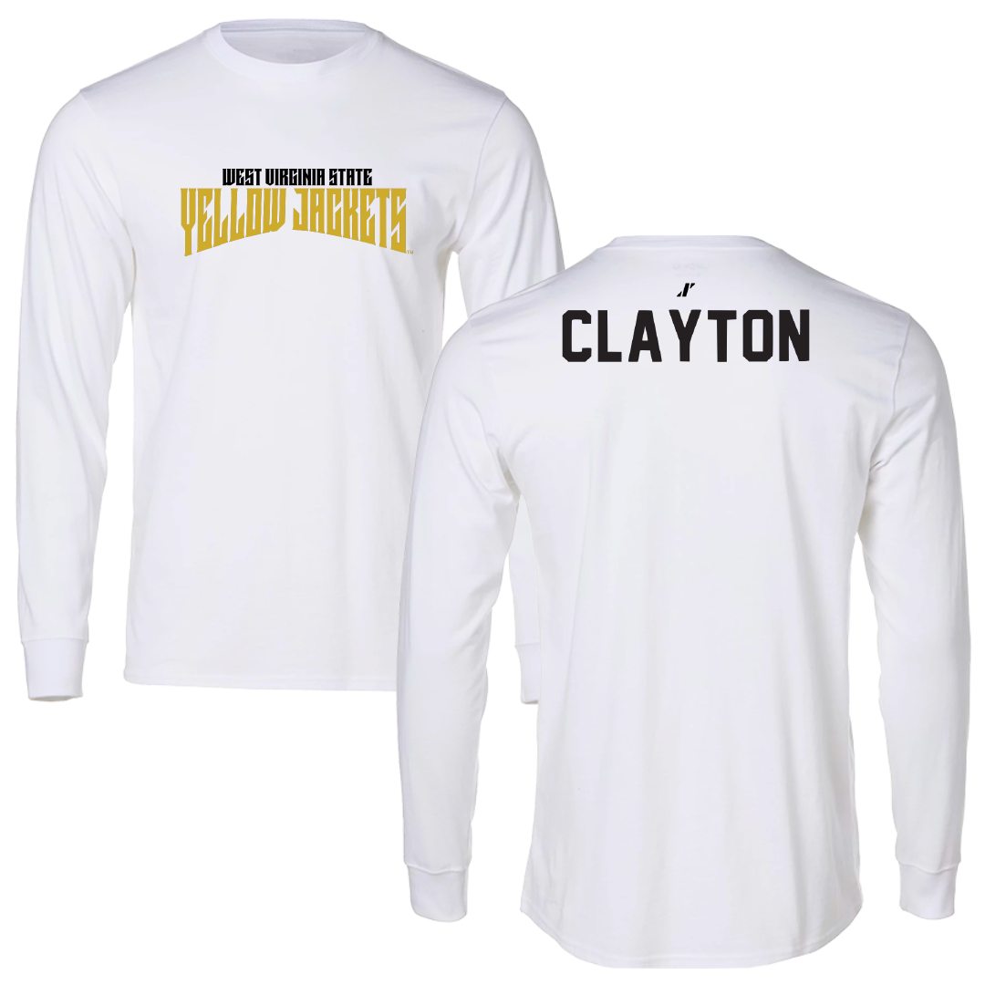 West Virginia State University TF and XC White Classic Performance Long Sleeve - Jaylin Clayton