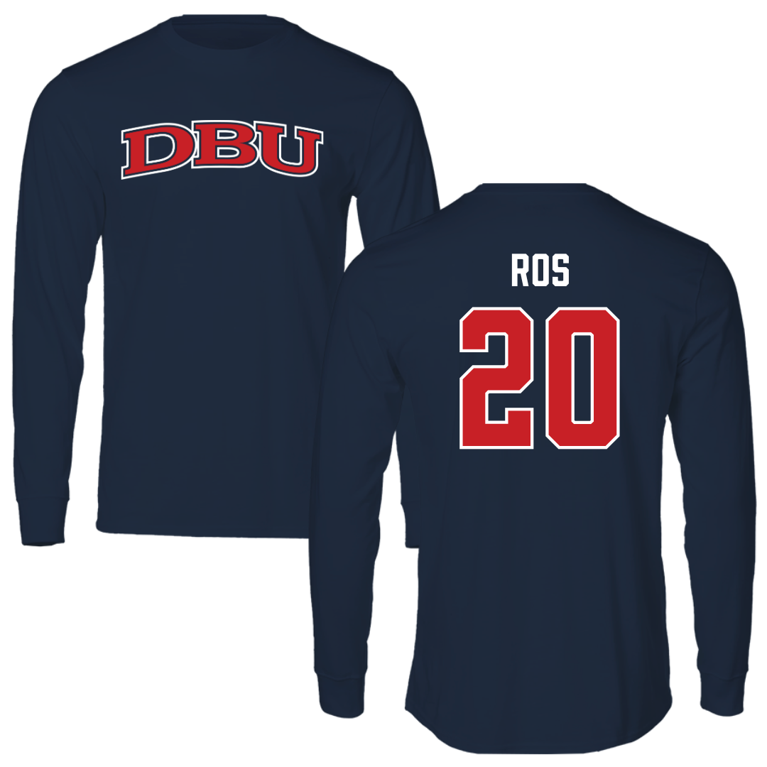 Dallas Baptist University Ice Hockey Navy DBU Performance Long Sleeve - #20 Marley Ros