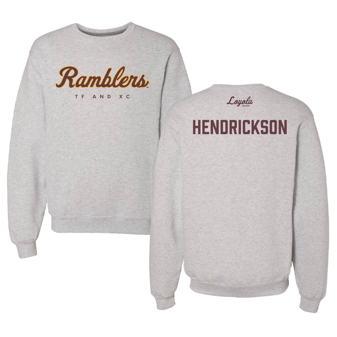 Loyola University-Chicago TF and XC Gray Crewneck - Fran Hendrickson