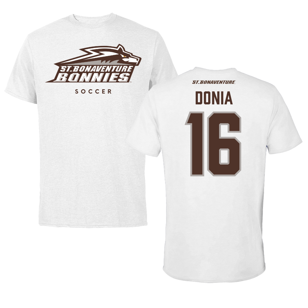 St. Bonaventure University Soccer White Tee - #16 Alessia Donia