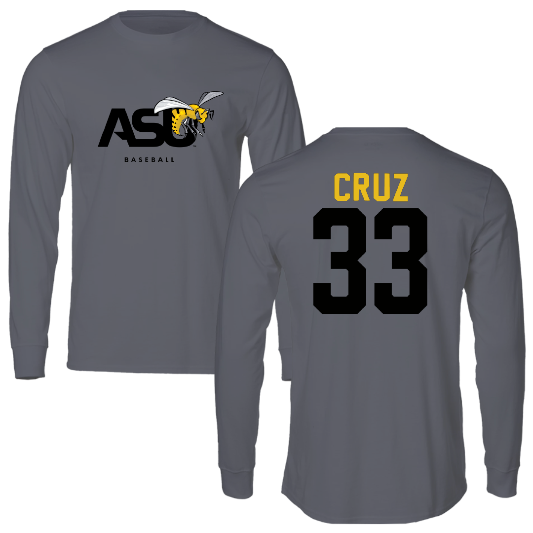 Alabama State University Baseball Dark Gray Long Sleeve - #33 Juan Cruz