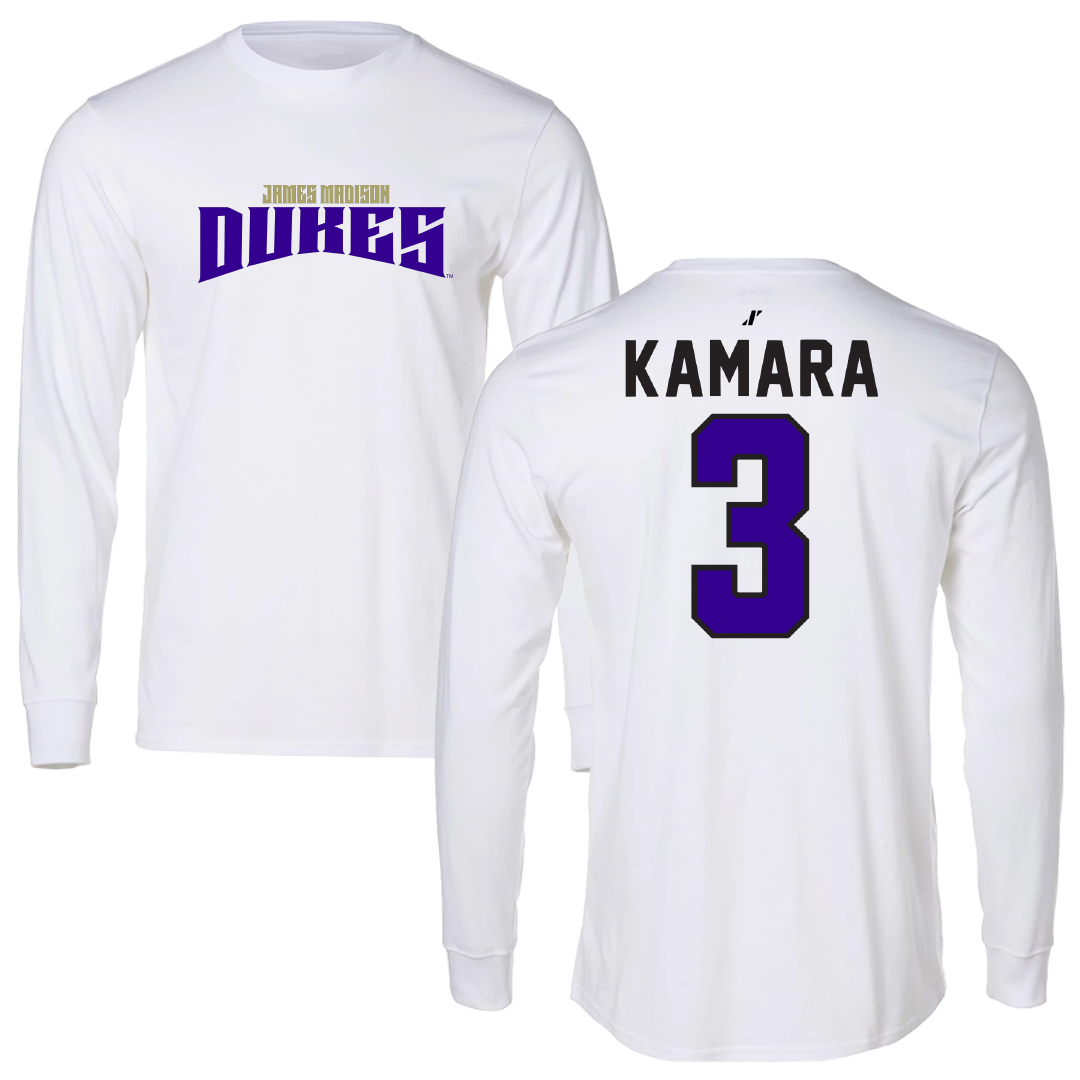 James Madison University Football White Classic Performance Long Sleeve - #3 Mikail Kamara