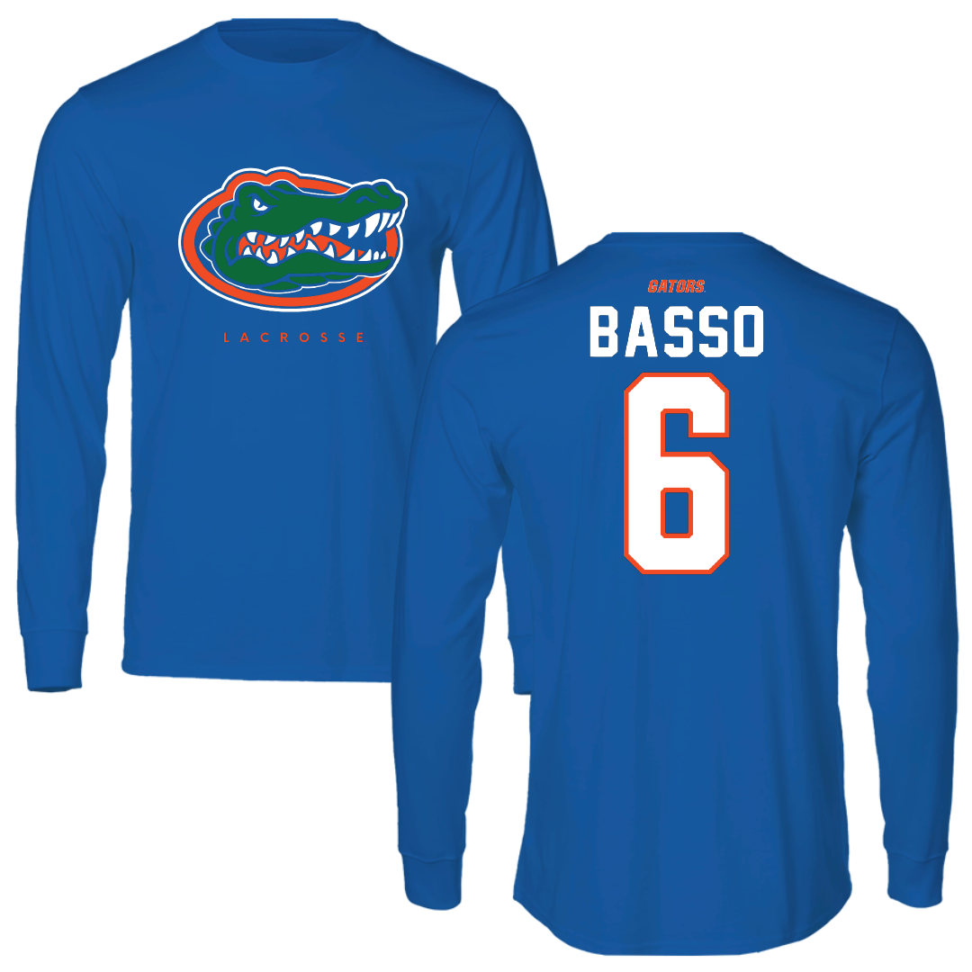 University of Florida Lacrosse Blue Mascot Performance Long Sleeve - #6 Jordan Basso