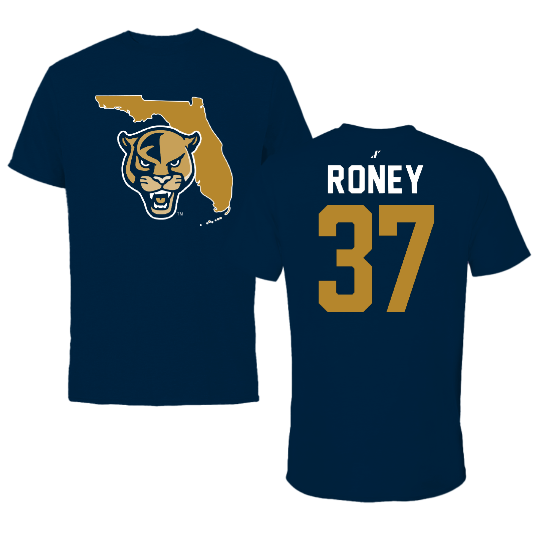 Florida International University Baseball Navy State Performance Tee - #37 Brendan Roney