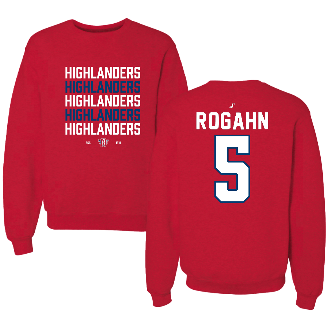 Radford University Lacrosse Red General Crewneck - #5 Taylor Rogahn