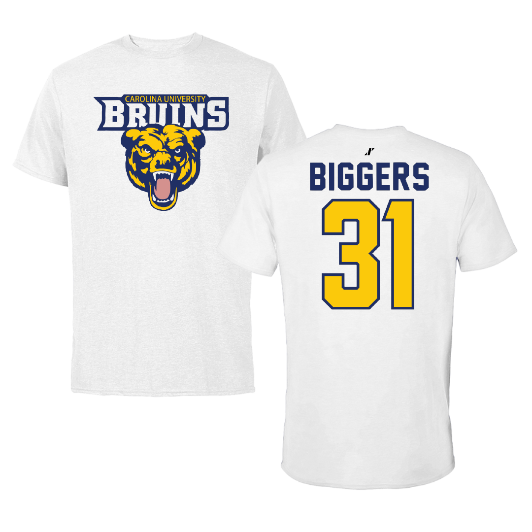 Carolina University Baseball White Performance Tee - #31 Jaylen Biggers