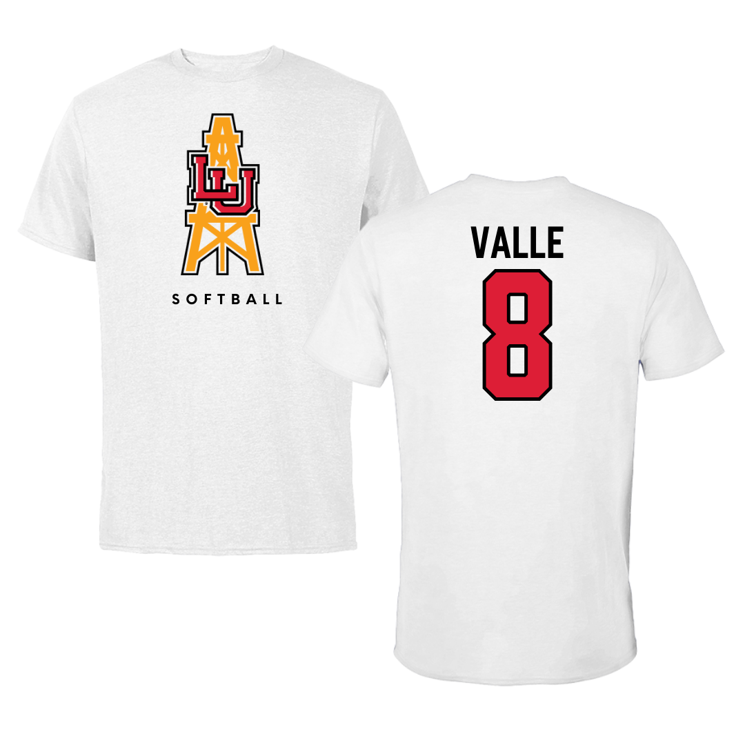 Lamar University Softball White Performance Tee - #8 Makayla Valle