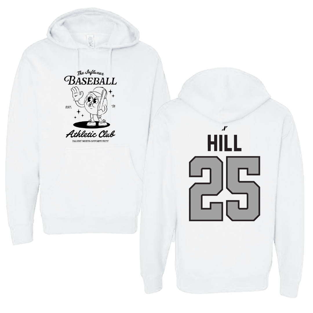 Baseball White Influxer Athletic Club Hoodie - #25 Dylan Hill
