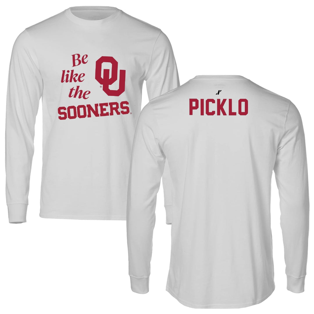 University of Oklahoma Wrestling Light Gray Be Like Us Performance Long Sleeve - Tate Picklo