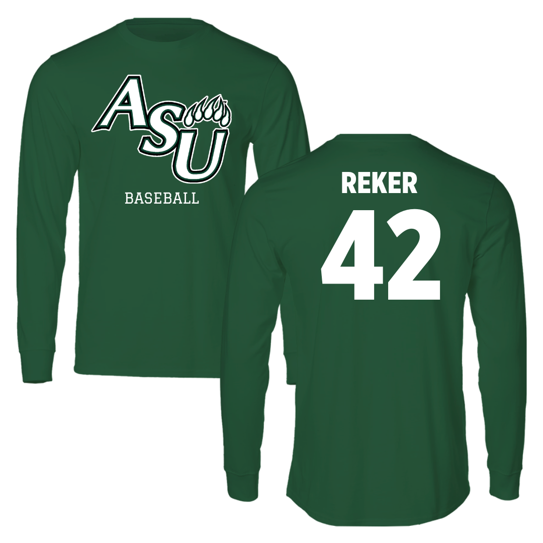 Adams State University Baseball Forest Green Block Long Sleeve - #42 Seth Reker