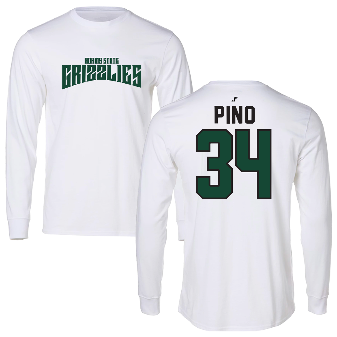 Adams State University Baseball White Classic Long Sleeve - #34 CJ Pino