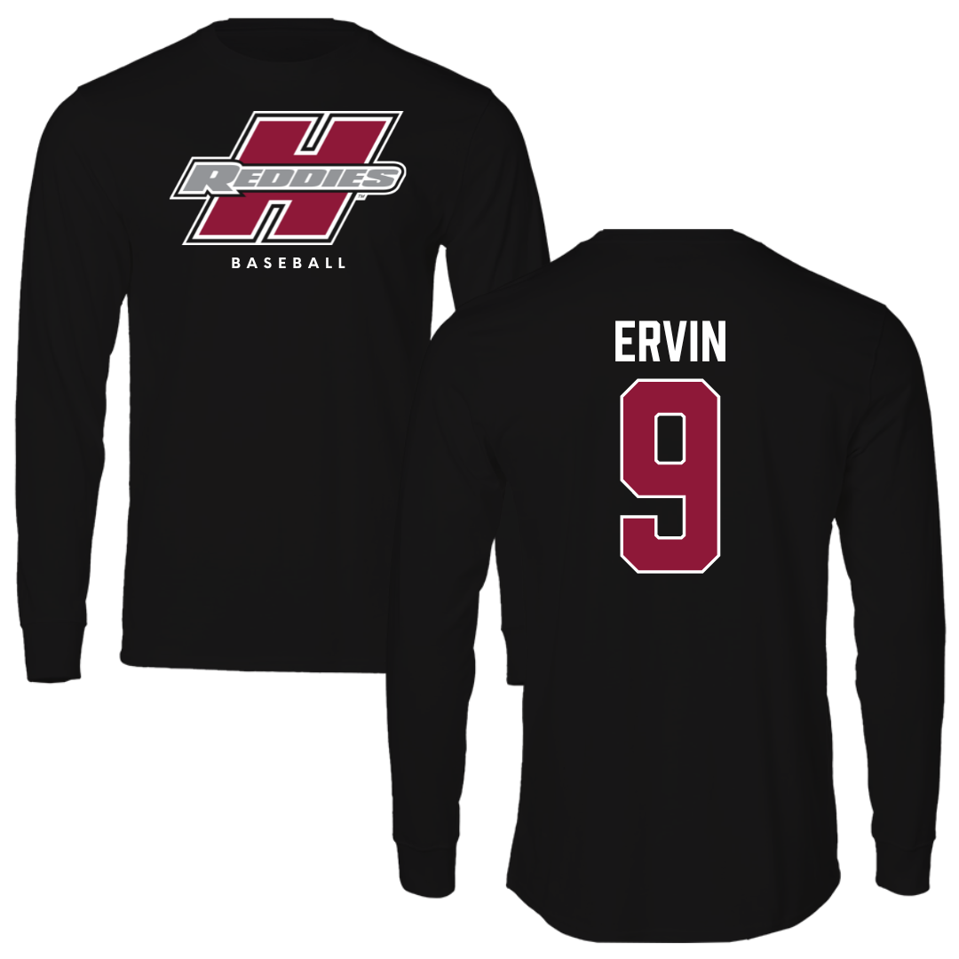 Henderson State University Baseball Black Performance Long Sleeve - #9 Landon Ervin