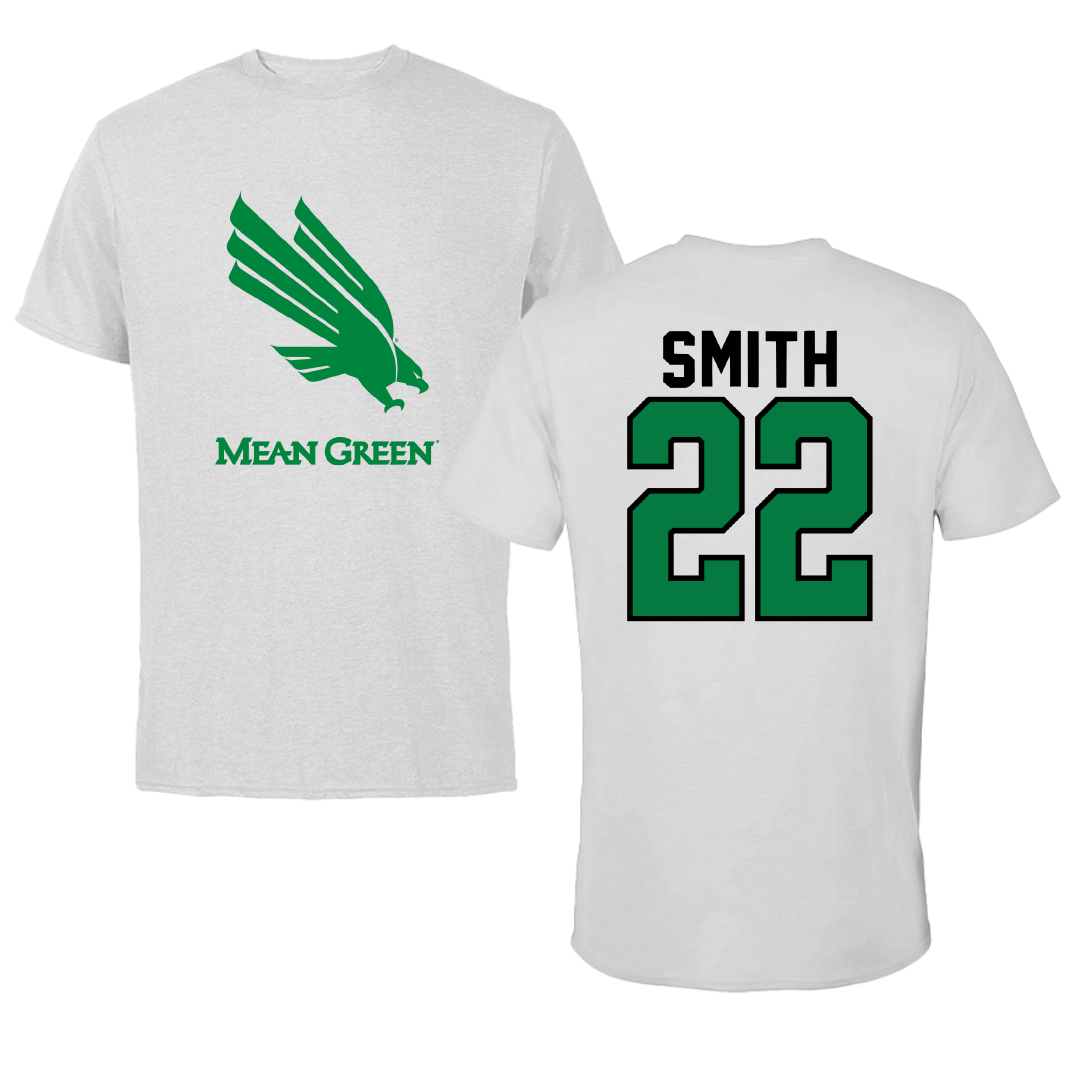 University of North Texas Football Light Gray Performance Tee - #22 Jaydon Smith