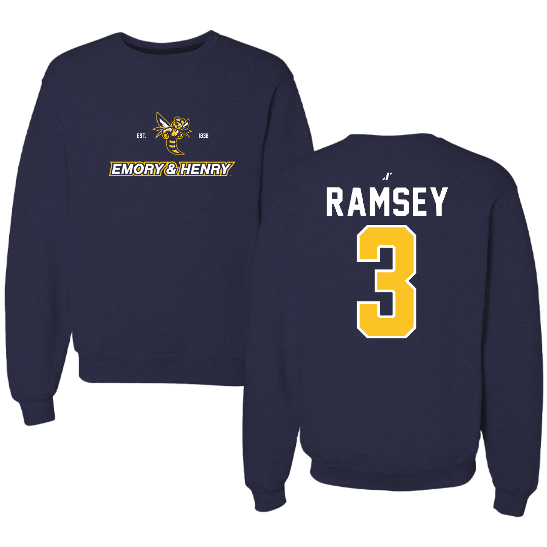 Emory & Henry College Basketball Navy General Crewneck - #3 Lyndie Ramsey