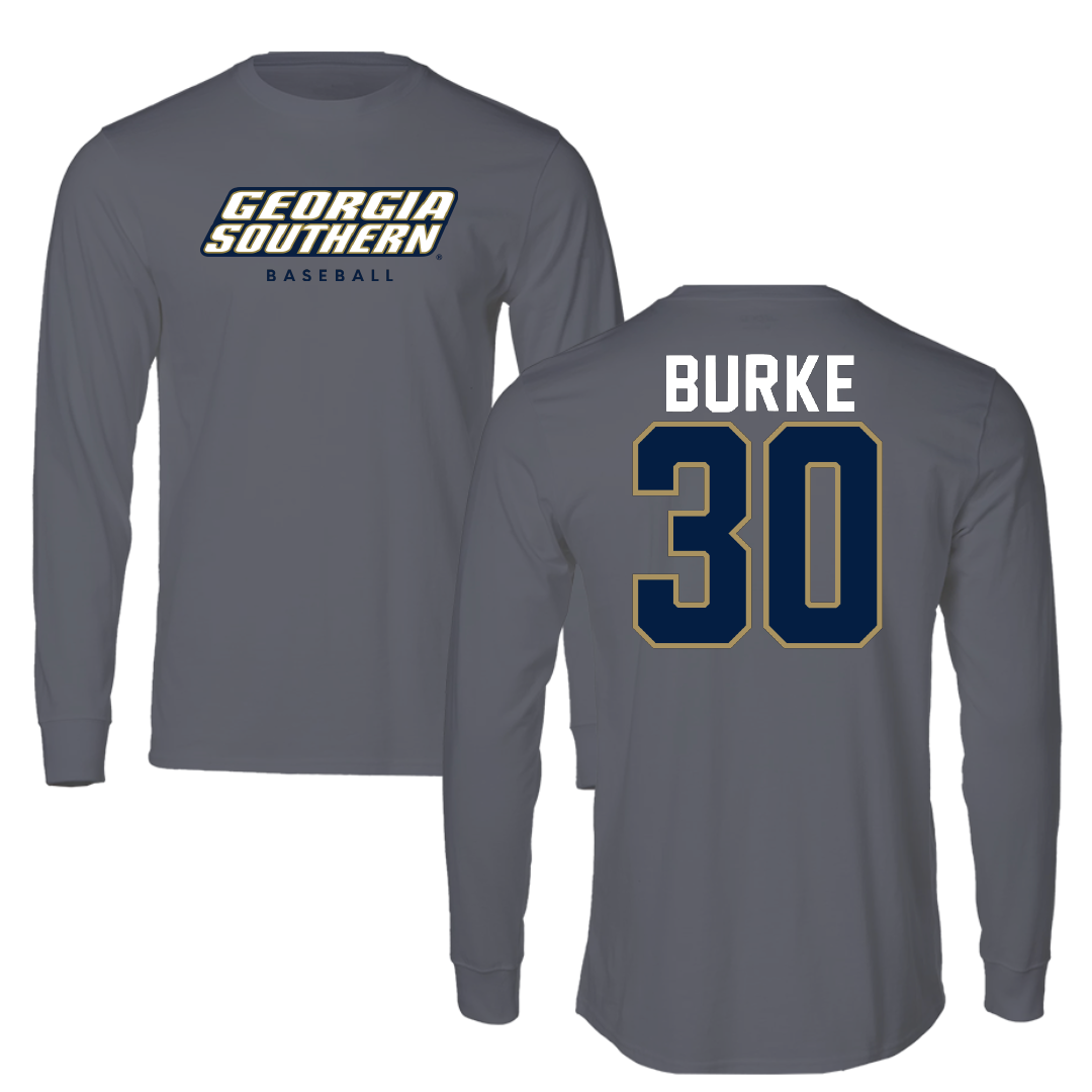 Georgia Southern University Baseball Gray Performance Long Sleeve - #30 Thomas Burke