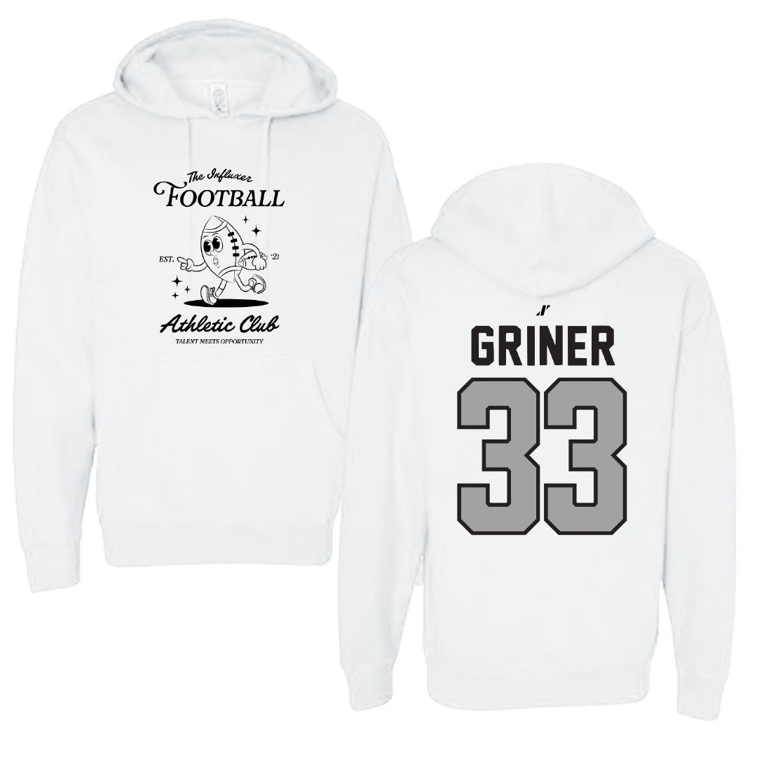 Football White Influxer Athletic Club Hoodie - #33 Jackson Griner