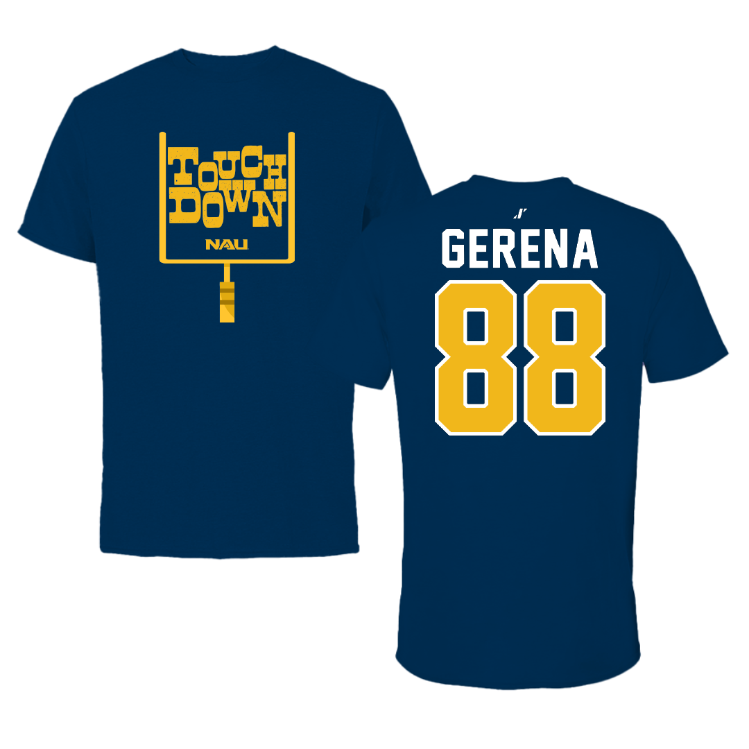 Northern Arizona University Football Navy Touchdown Performance Tee - #88 Isaiah Gerena