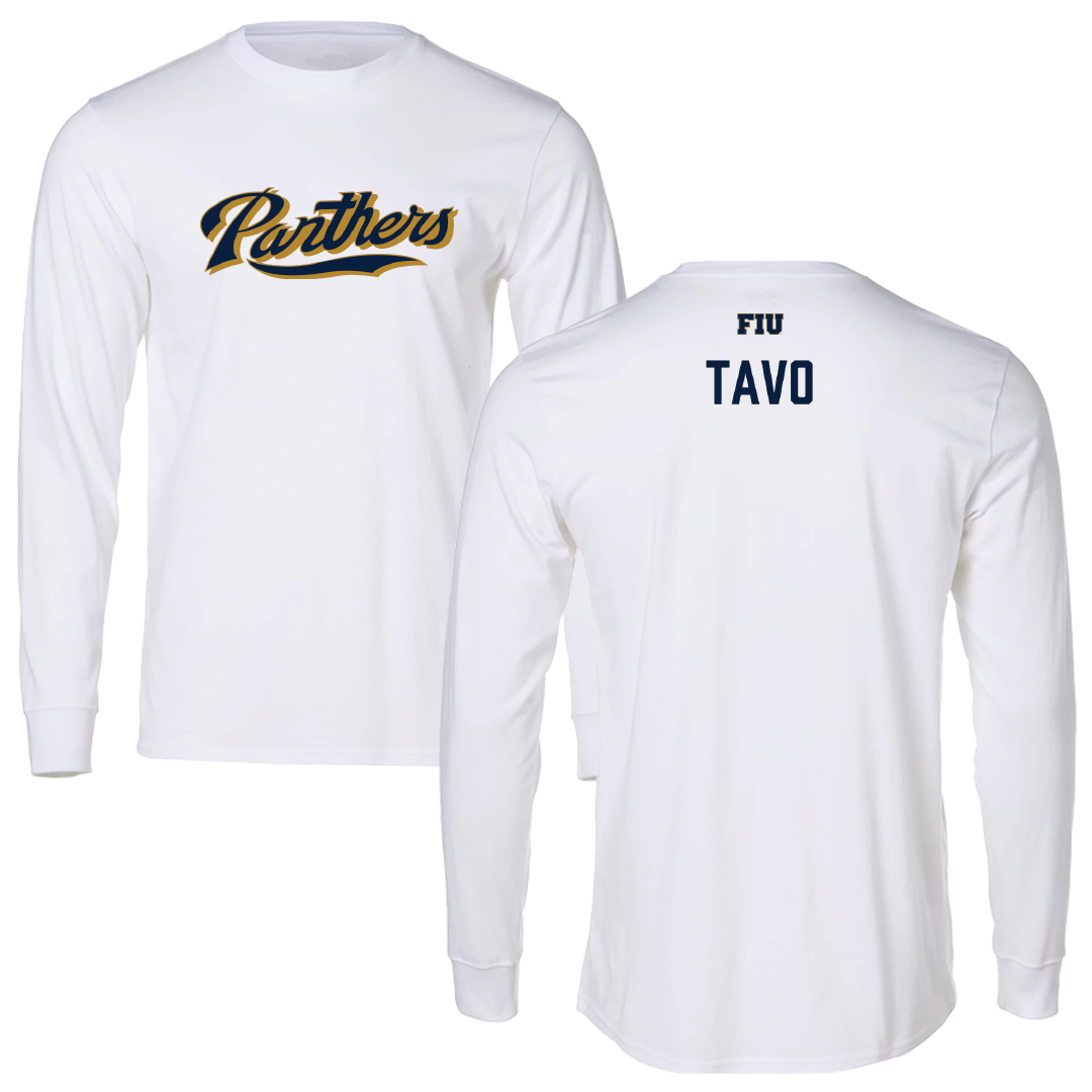 Florida International University TF and XC White Panthers Performance Long Sleeve - Isaiah Tavo