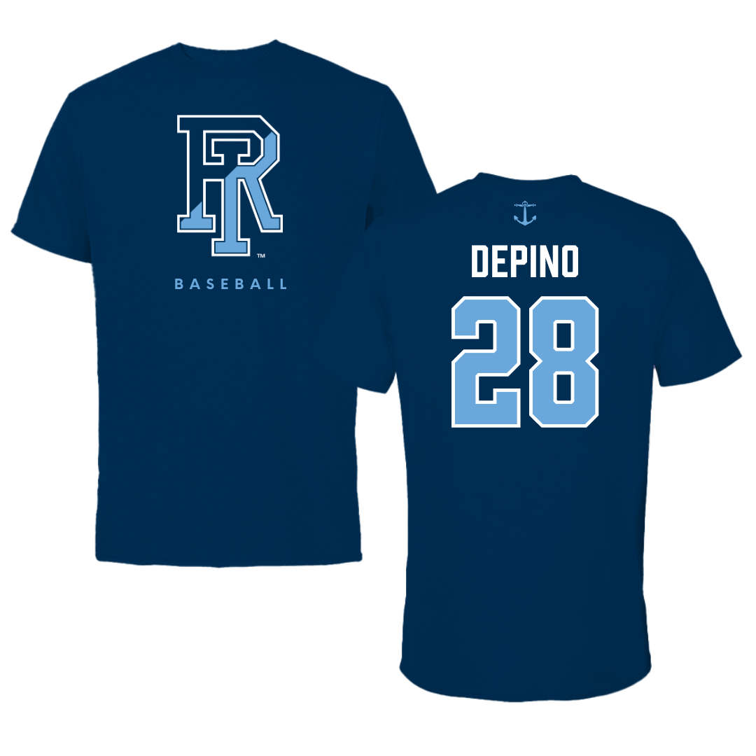 University of Rhode Island Baseball Navy Performance Tee - #28 Anthony DePino