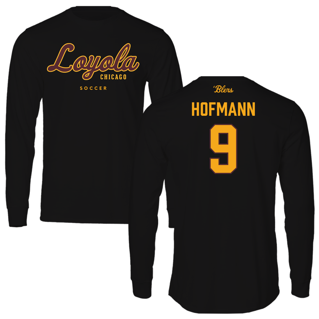 Loyola University-Chicago Soccer Black Performance Long Sleeve - #9 Benni Hofmann