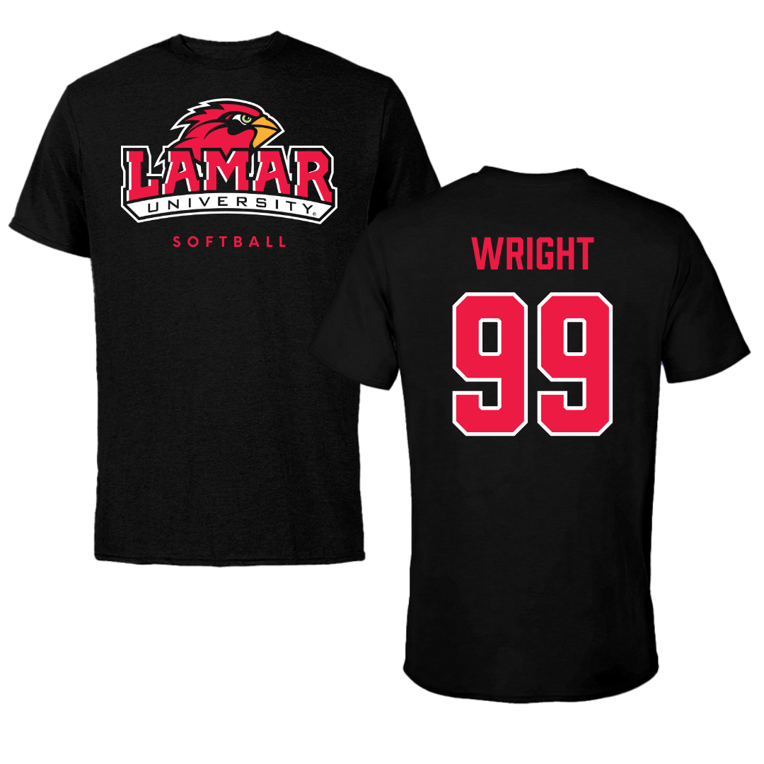 Lamar University Softball Black Performance Tee - #99 Makenzie Wright
