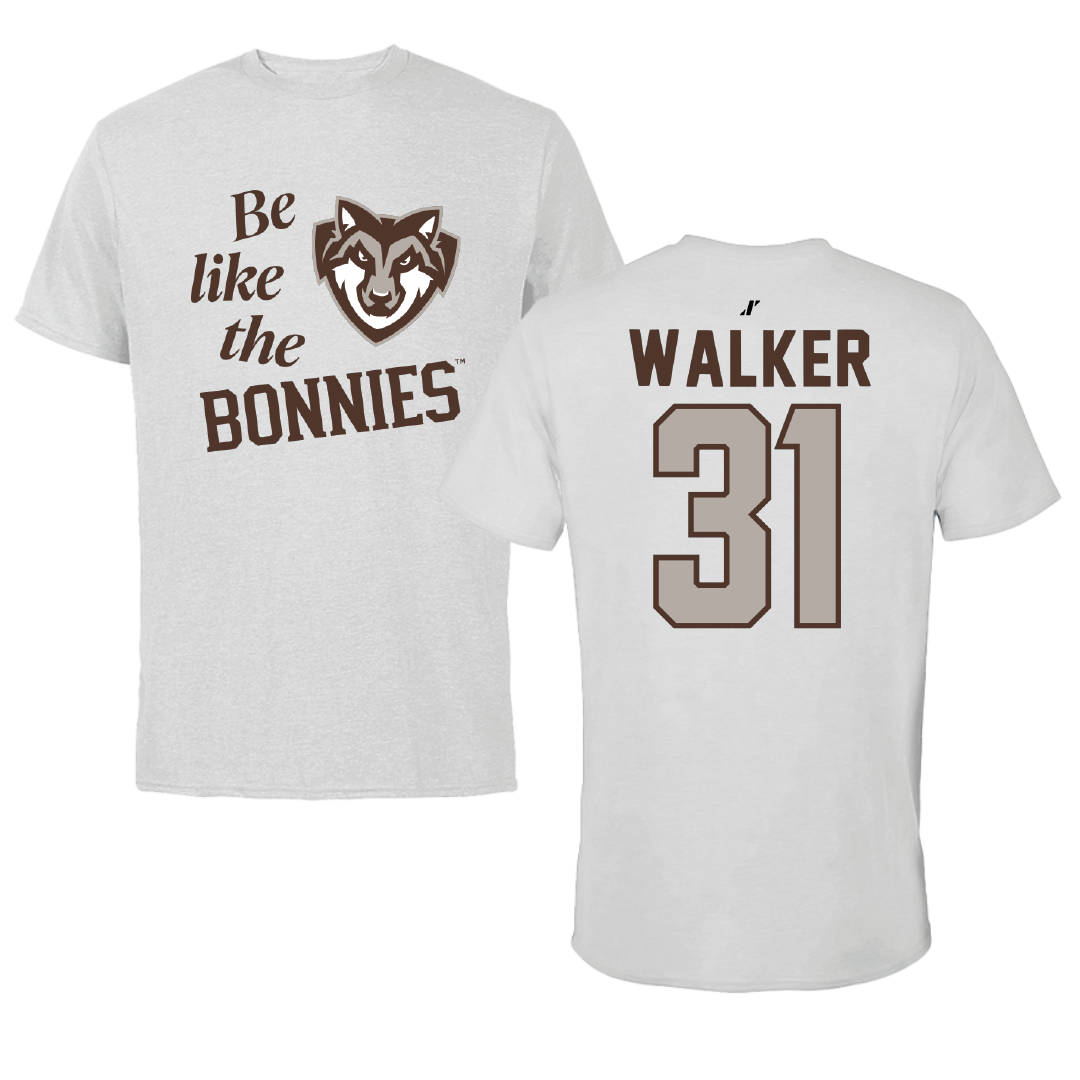 St. Bonaventure University Baseball Light Gray Be Like Us Performance Tee - #31 Kade Walker