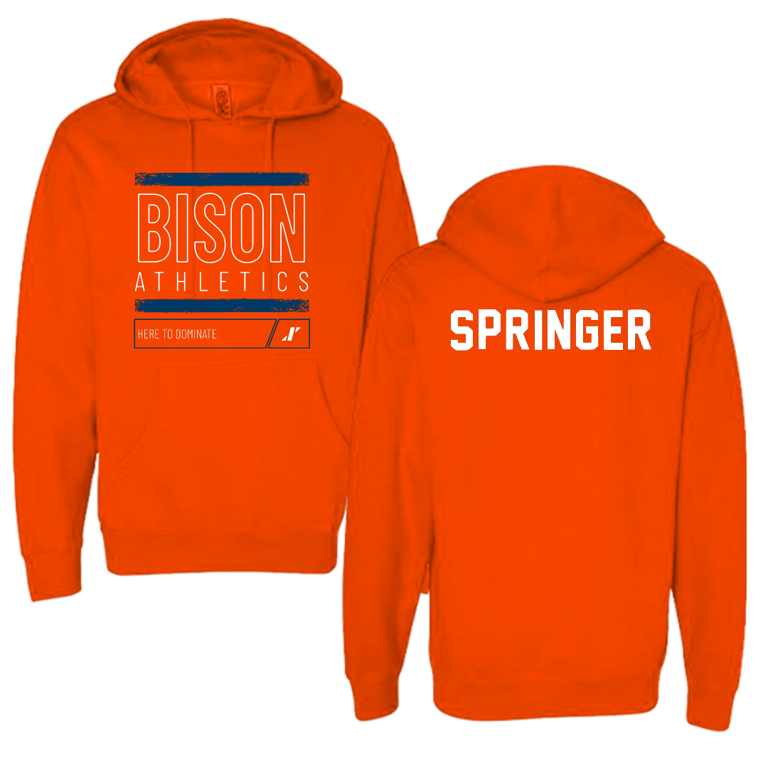 Bucknell University Wrestling Orange Dominate Hoodie - Nolan Springer
