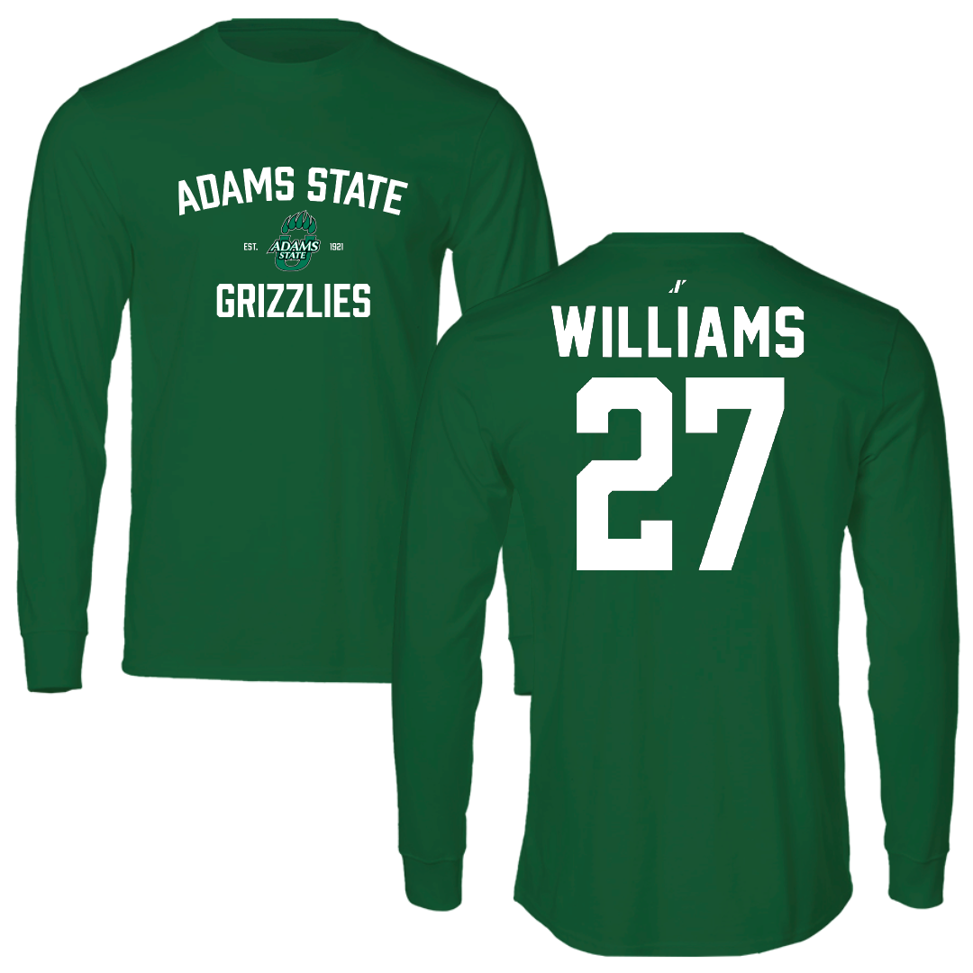 Adams State University Basketball Green General Performance Long Sleeve - #27 Destan Williams