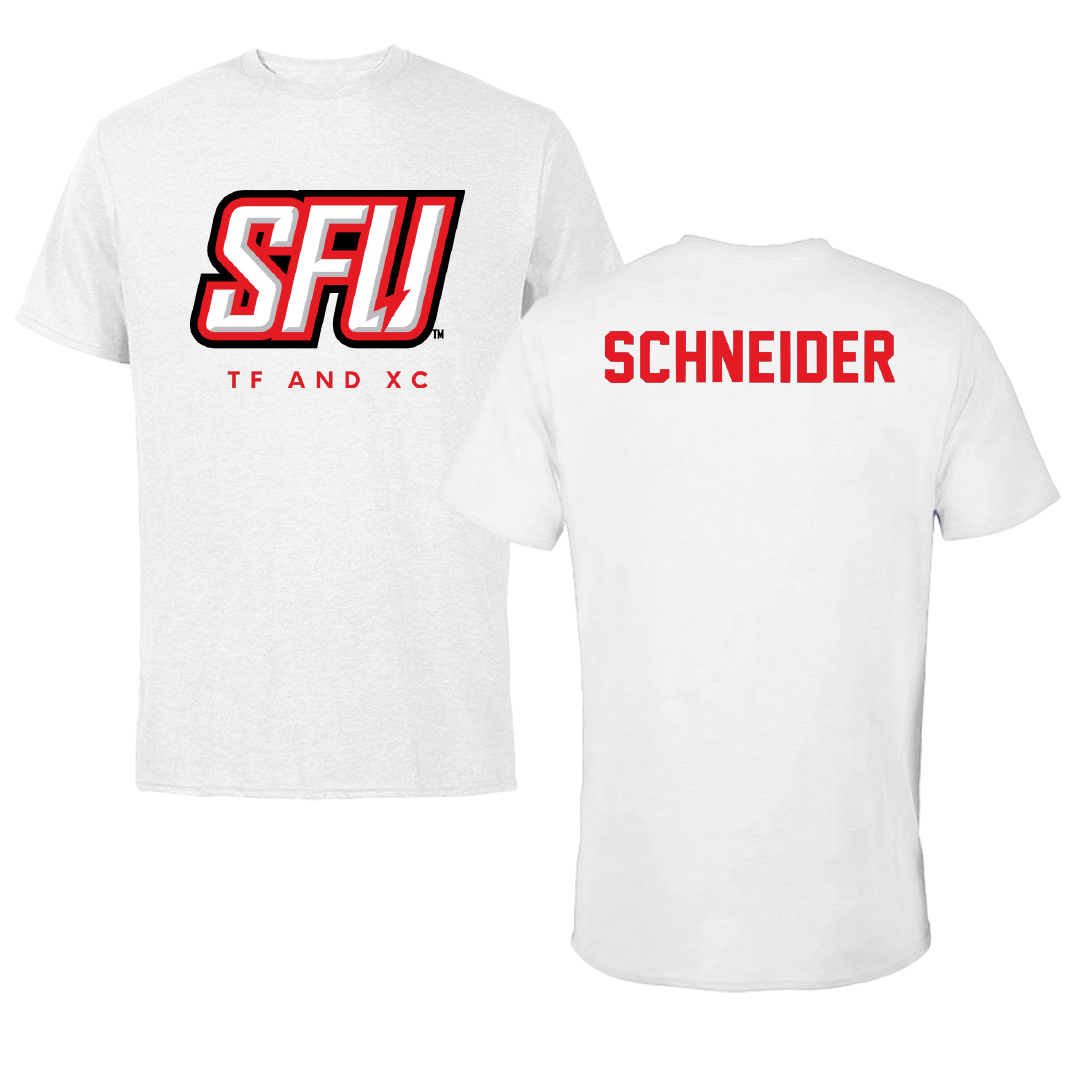 Saint Francis University (Pennsylvania) TF and XC White SFU Performance Tee - Jacob Schneider