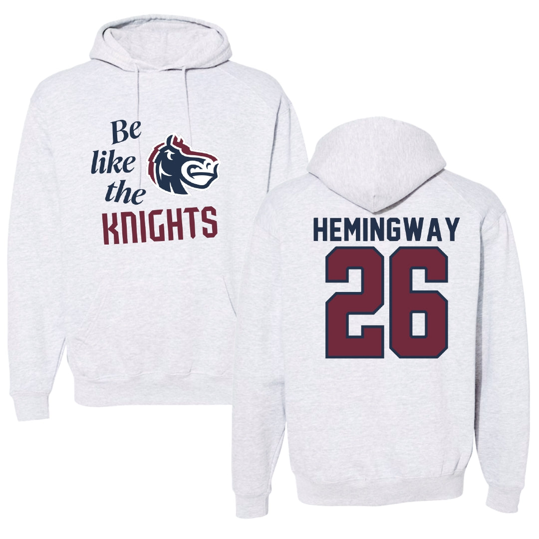 Fairleigh Dickinson University-Metropolitan Campus Softball Light Gray Be Like Us Hoodie - #26 Jordyn Hemingway