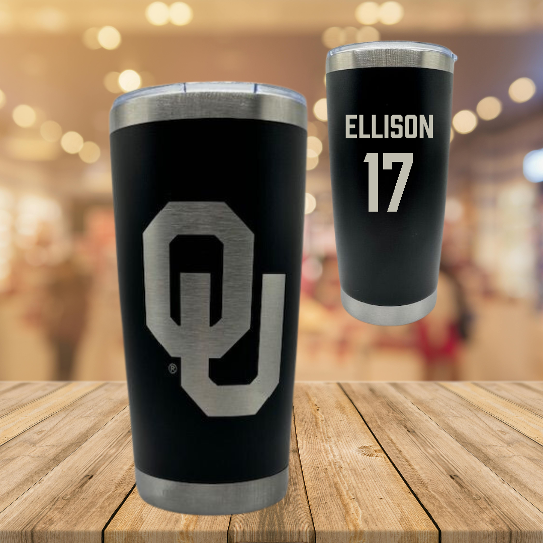 University of Oklahoma Volleyball Black Stainless Steel Tumbler - #17 Daleigh Ellison