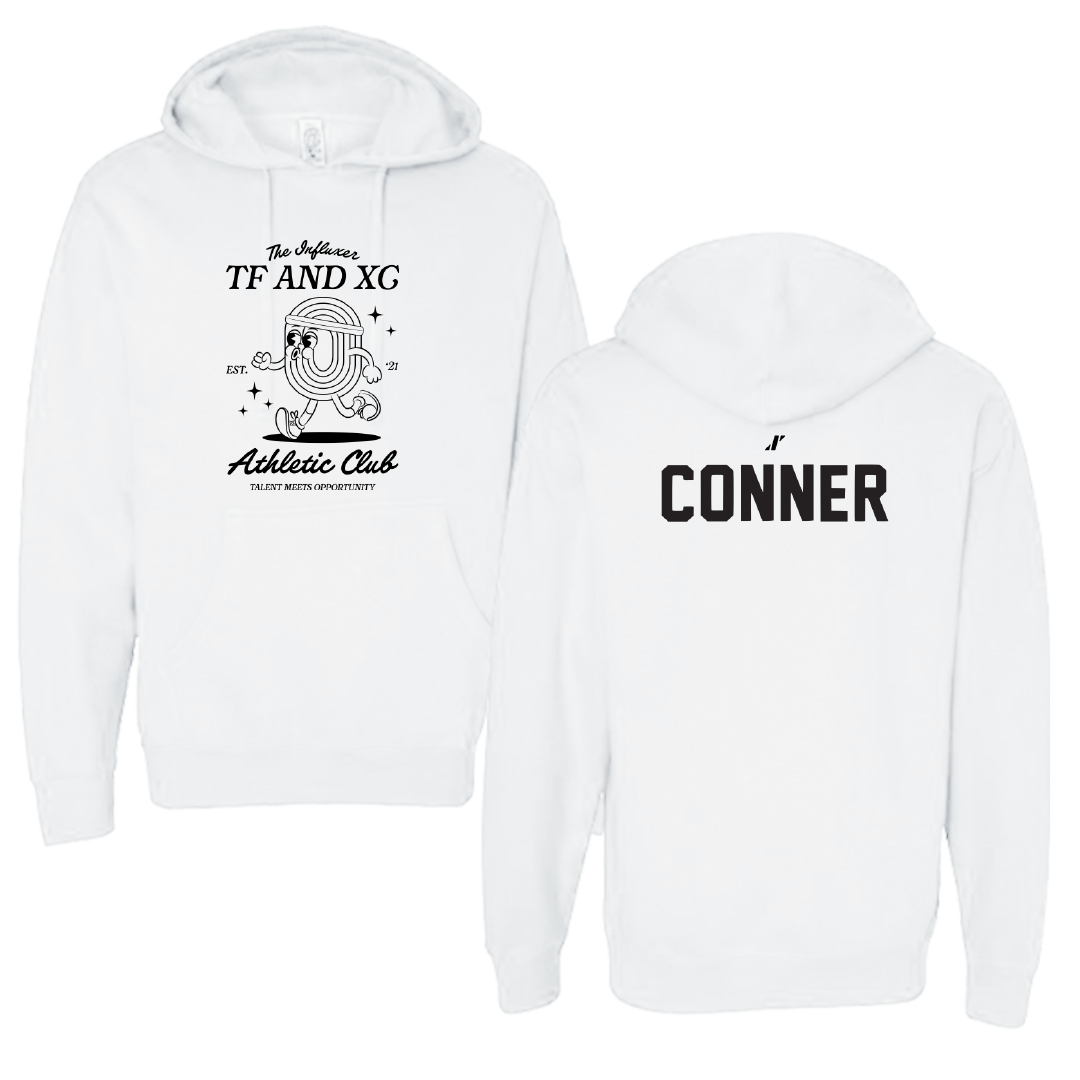 TF and XC White Influxer Athletic Club Hoodie - Claudia Conner