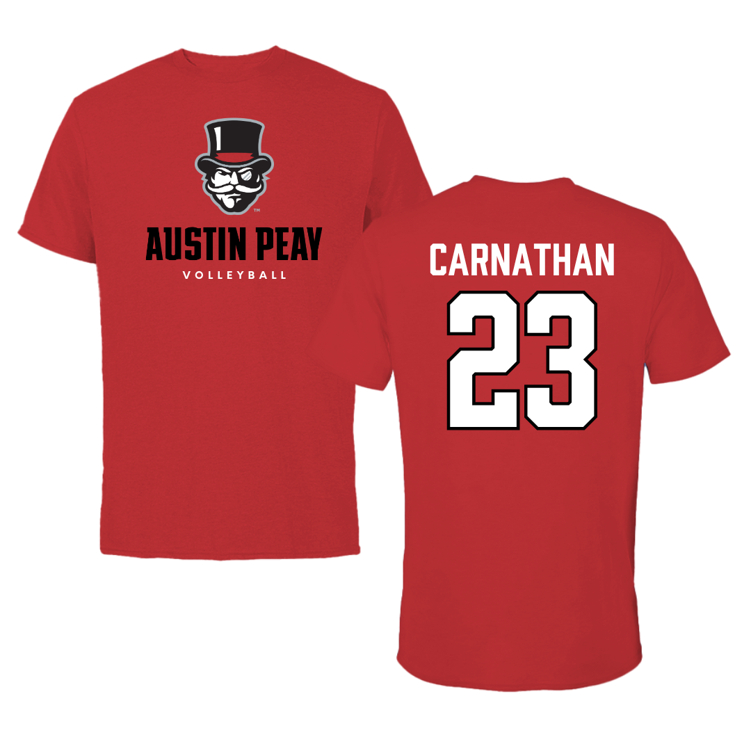 Austin Peay State University Volleyball Red Mascot Performance Tee - #23 Sarah Carnathan