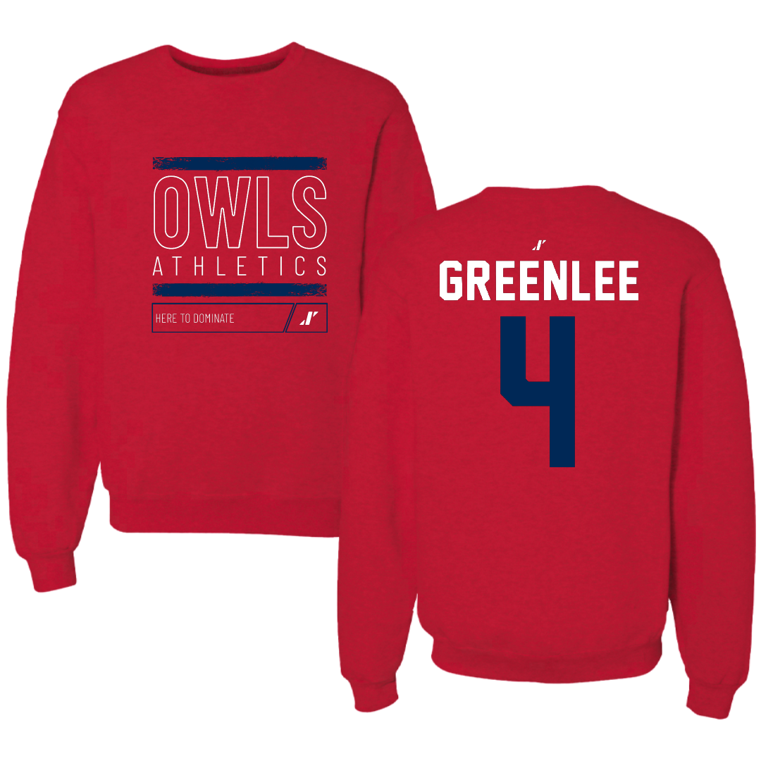 Florida Atlantic University Basketball Red Dominate Crewneck - #4 Bryan Greenlee