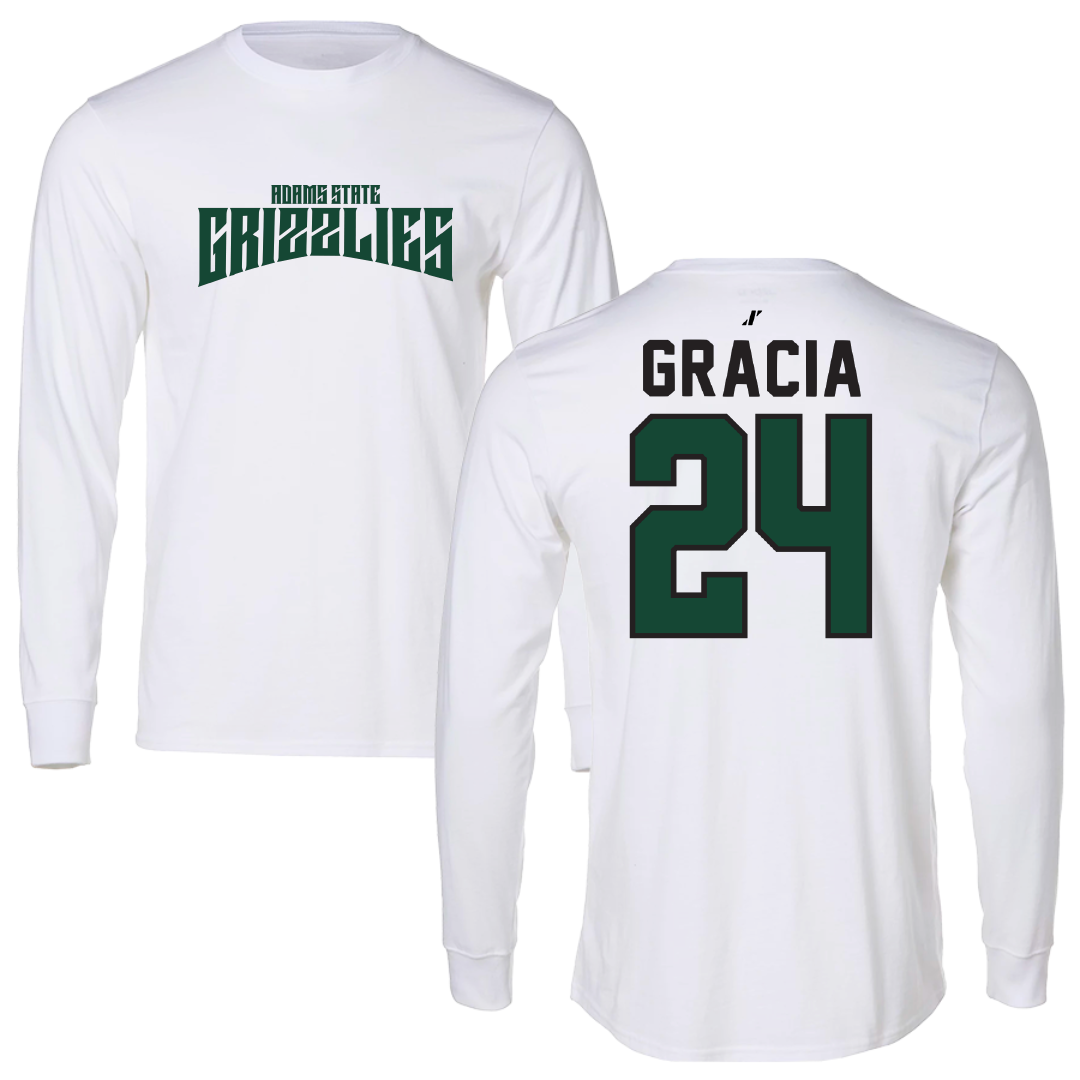 Adams State University Baseball White Classic Long Sleeve - #24 Chris Gracia