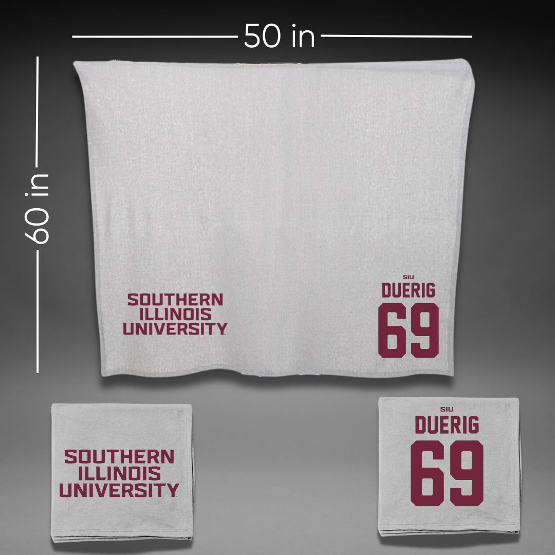 Southern Illinois University at Carbondale Football Gray Blanket - #69 Aidan Duerig