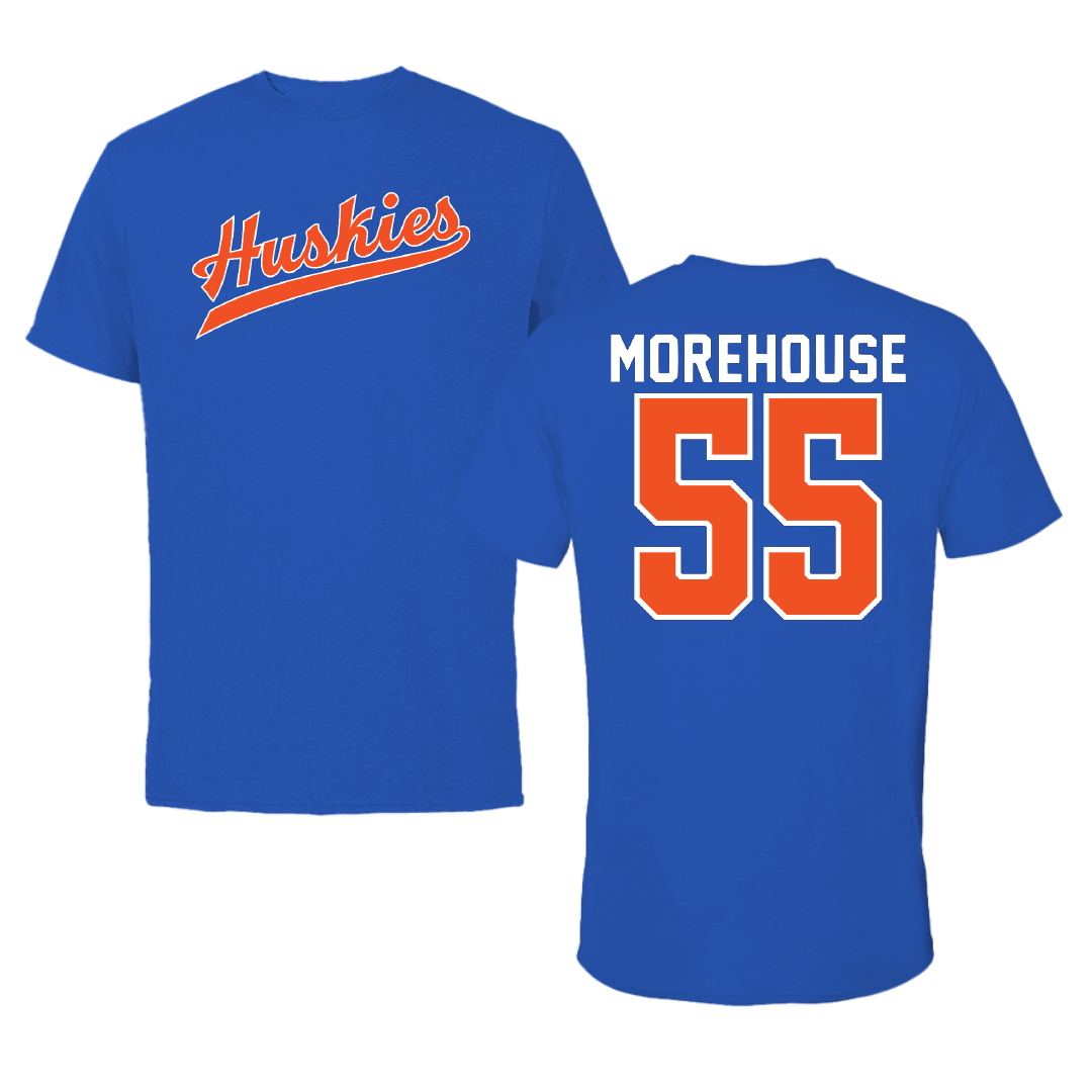 Houston Christian University Baseball True Royal Performance Tee - #55 Adin Morehouse
