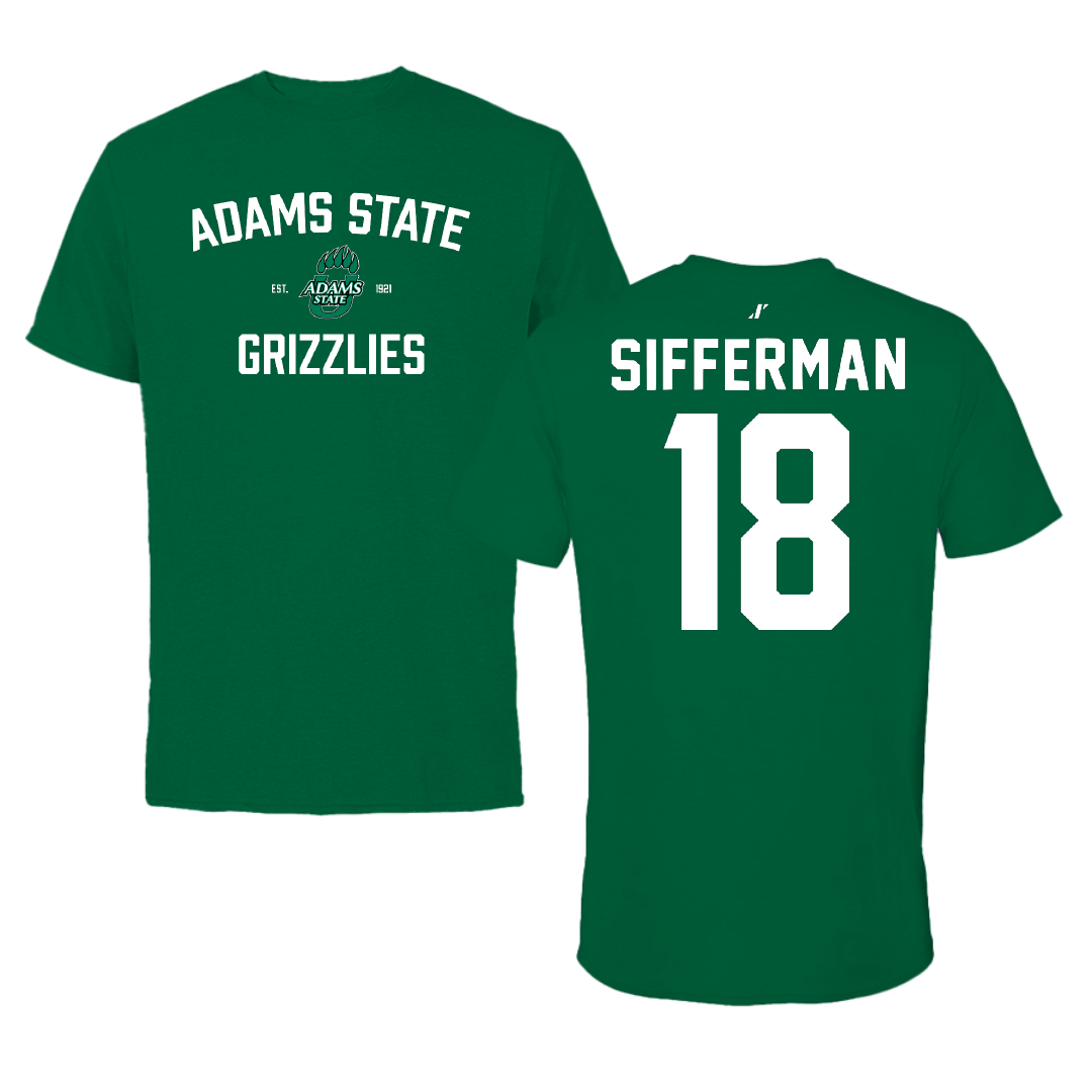 Adams State University Baseball Green General Performance Tee - #18 Ray Sifferman