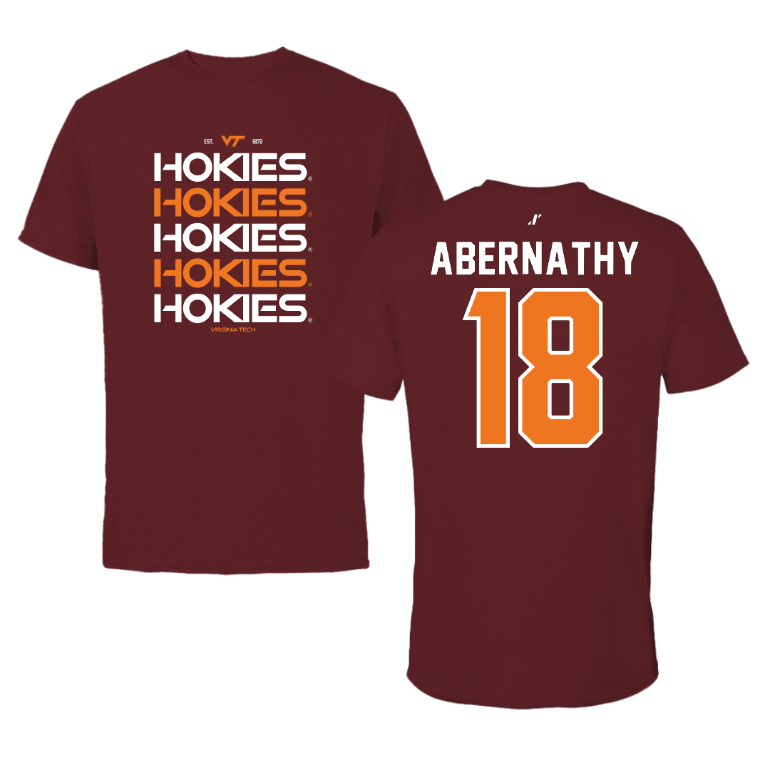 Virginia Tech Softball Maroon General Tee - #18 MJ Abernathy